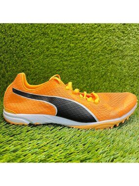 Puma evoSPEED Haraka 8 Mens Size 9 Orange Black Running Track Spikes Shoes
